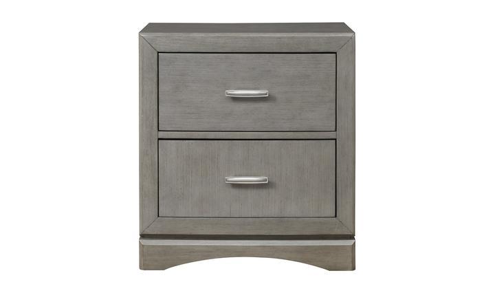 Toro Gray Bedroom Group with Dresser Mirror and Nighstand.  STorage in Side rails